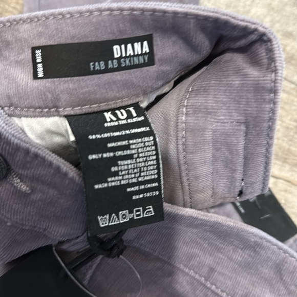 NWT!! KUT From The Kloth - Diana Corduroy Relaxed Fit Skinny - Concrete Grey - 0 - Picture 9 of 9